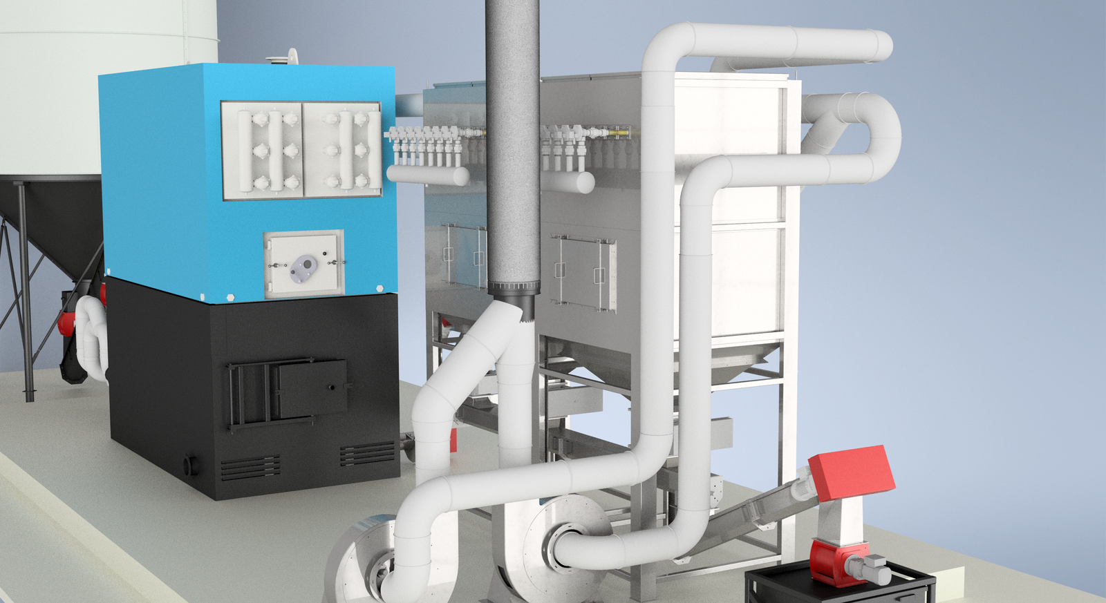 M20 Biomass Boiler — Ranheat M-range biomass boiler installation