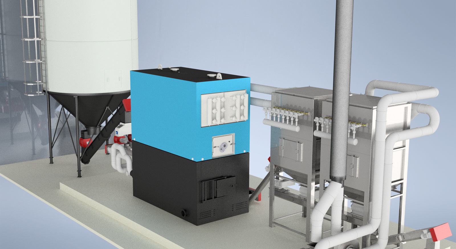 M20 Biomass Boiler — Ranheat M-range biomass boiler installation