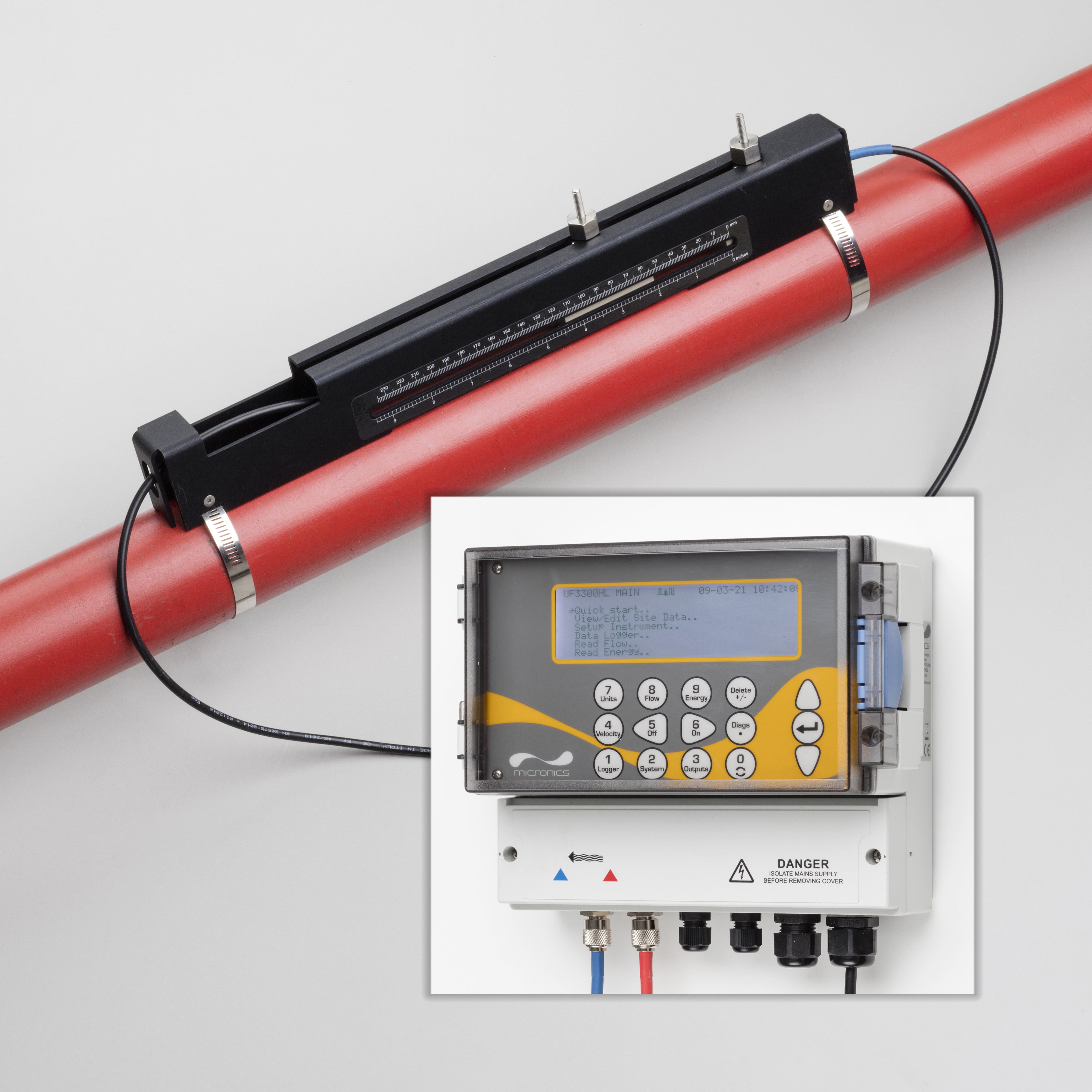 Ranheat Monitor Fixed Clamp-On Ultrasonic Flow Meter